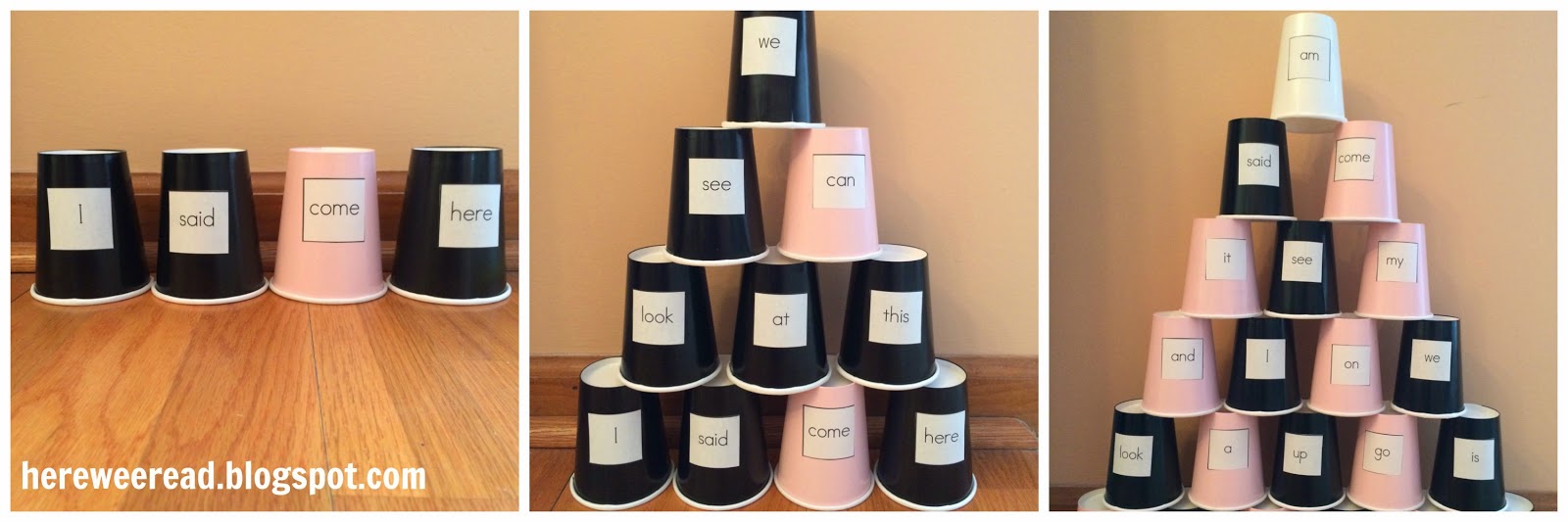 Fun With Sight Words: Cup Stacking | Here Wee Read